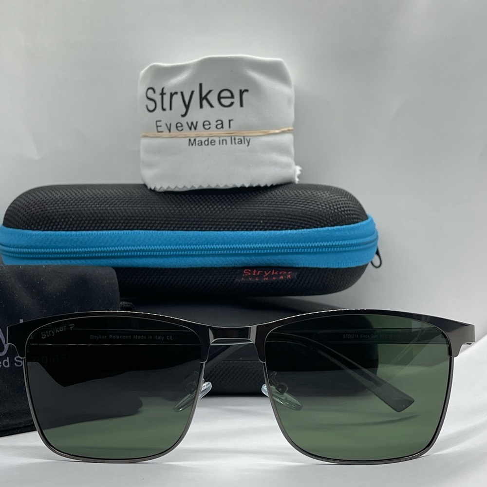 New Stryker Polarized Sunglass ST06214 Gun/Green